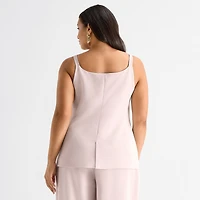 Ashley Graham Womens Plus Sleeveless Vest