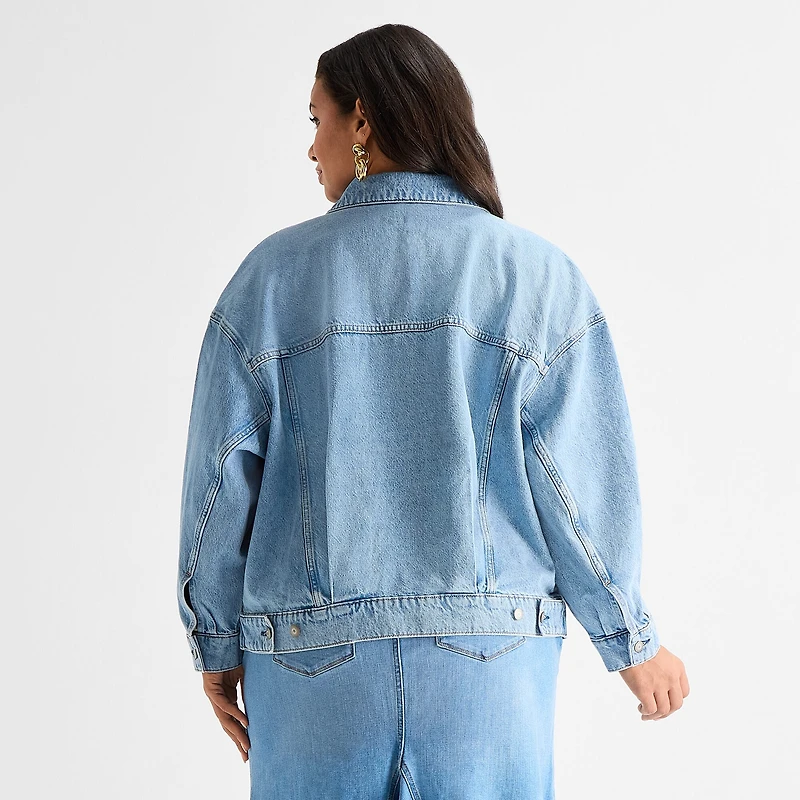 Ashley Graham Womens Plus Lightweight Jacket