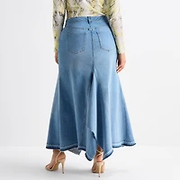 Ashley Graham Womens Plus Maxi Skirt