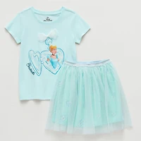 Disney Collection Little & Big Kid Girls 2-pc. Cinderella Princess Skirt Set