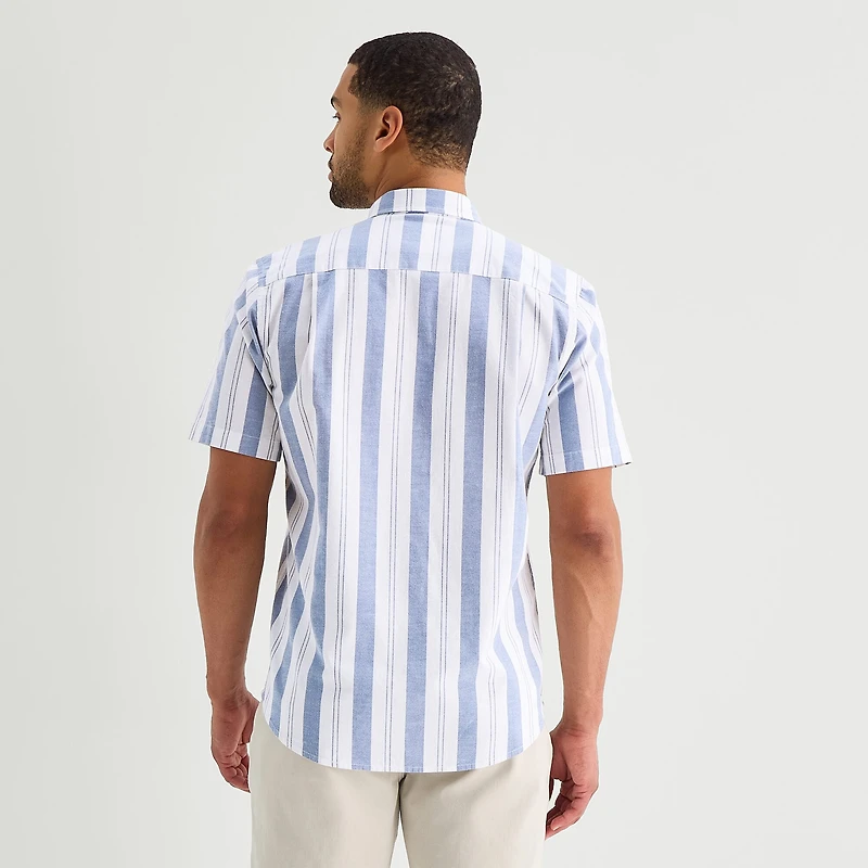 St. John's Bay Oxford Mens Short Sleeve Classic Fit Button-Down Shirt