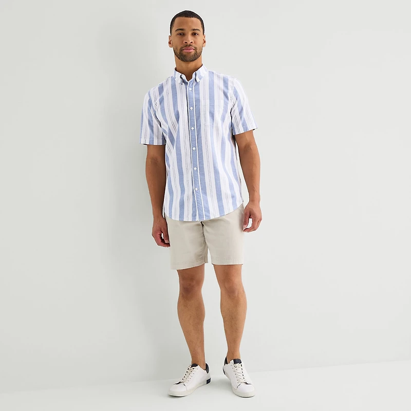 St. John's Bay Oxford Mens Short Sleeve Classic Fit Button-Down Shirt