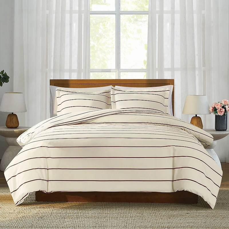 Brooklyn Loom Hayward Stripe 3-pc. Easy Care Duvet Cover Set