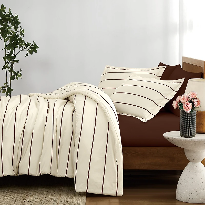Brooklyn Loom Hayward Stripe 3-pc. Easy Care Duvet Cover Set