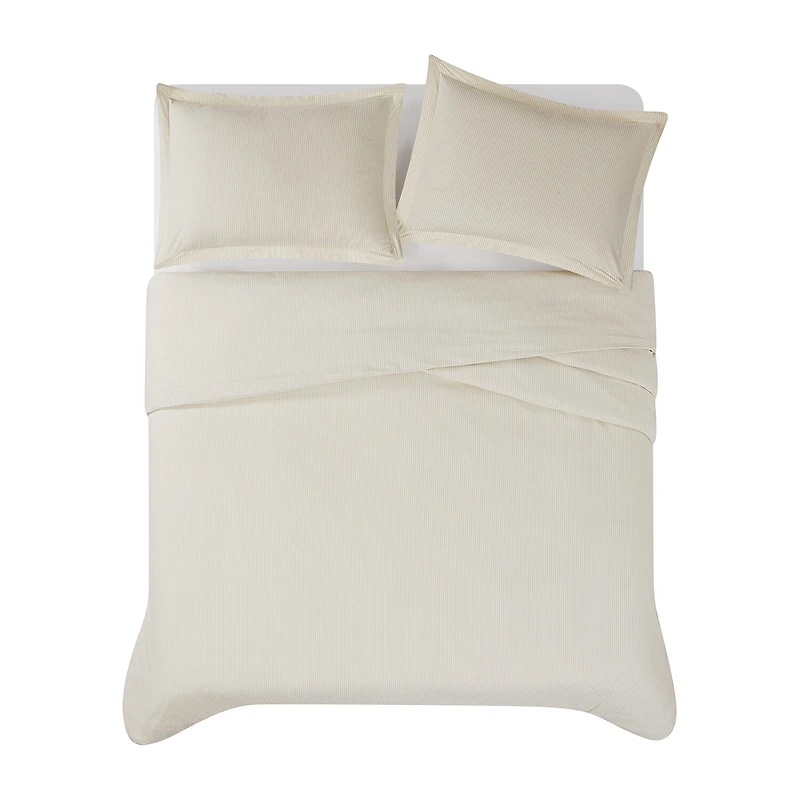 Brooklyn Loom Pinstripe 3-pc. Easy Care Duvet Cover Set