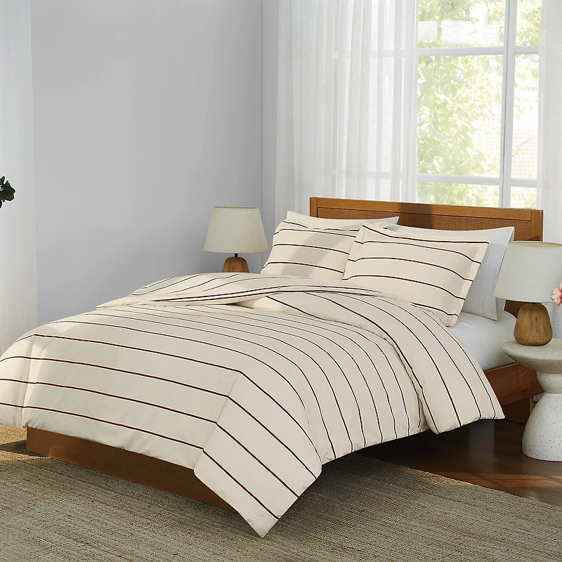 Brooklyn Loom Hayward Stripe Easy Care Comforter Set