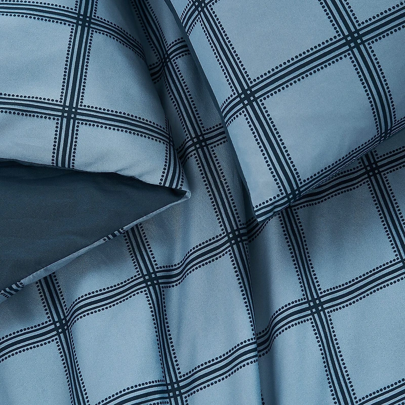 Cannon Luka Grid 3-pc. Easy Care Duvet Cover Set