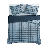 Cannon Luka Grid 3-pc. Easy Care Duvet Cover Set