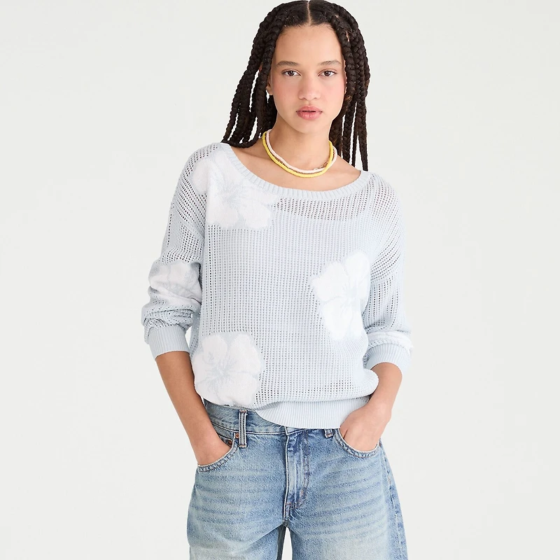AEROPOSTALE Juniors Womens Asymmetrical Neck Long Sleeve Pullover Sweater