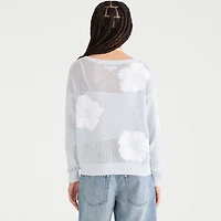 AEROPOSTALE Juniors Womens Asymmetrical Neck Long Sleeve Pullover Sweater