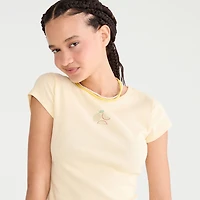 AEROPOSTALE Womens Juniors Rhinestone Crew Neck Short Sleeve Regular Fit Graphic T-Shirt