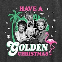 Golden Christmas Womens Crew Neck Short Sleeve Regular Fit Graphic T-Shirt