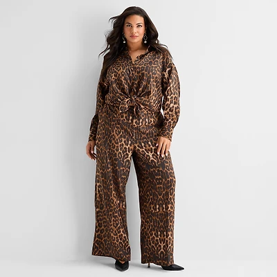 Ashley Graham Womens Plus Straight Trouser