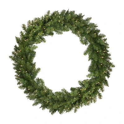 Pre-Lit Eastern Pine Artificial Christmas Wreath - 48-Inch Clear Lights