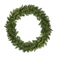 Pre-Lit Eastern Pine Artificial Christmas Wreath - 48-Inch  Clear Lights