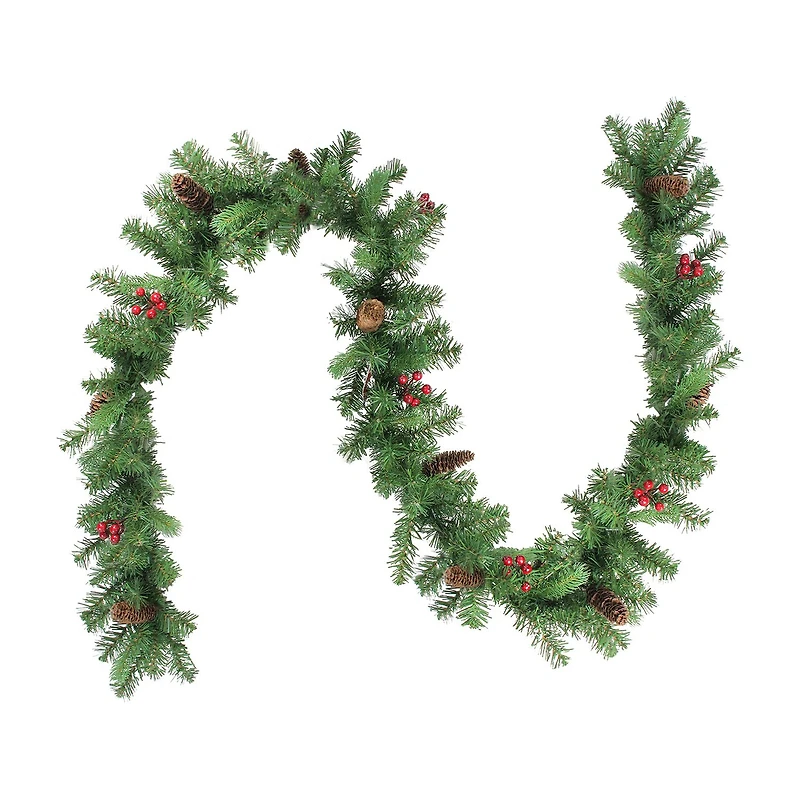 9' x 10'' Noble Fir with Berries Artificial Christmas Garland - Unlit