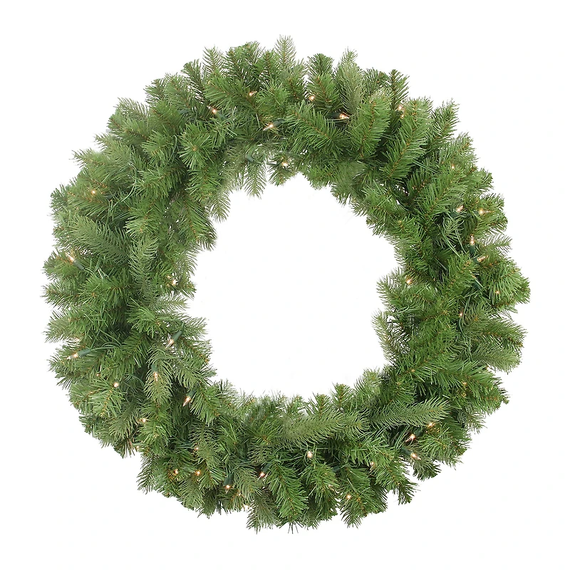 Pre-Lit Noble Fir Artificial Christmas Wreath - 30-Inch Clear Lights