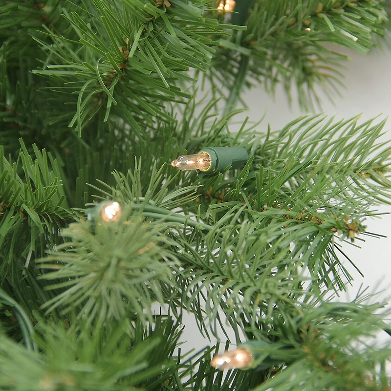 Pre-Lit Noble Fir Artificial Christmas Wreath - 30-Inch Clear Lights