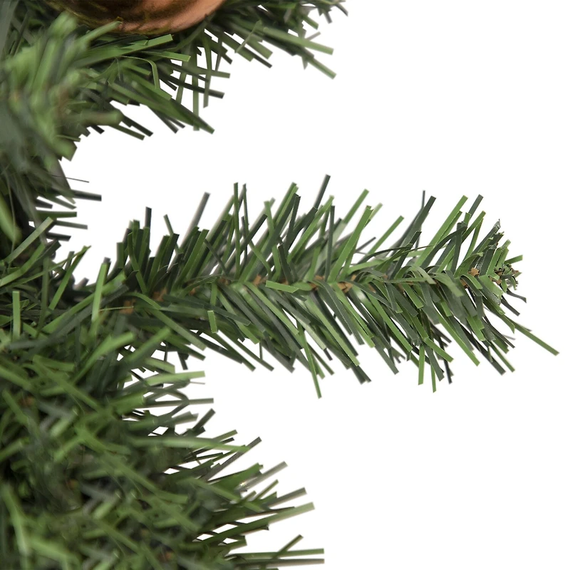 Pre-Decorated Ball Ornaments and Bow Artificial Christmas Wreath 24-Inch Unlit