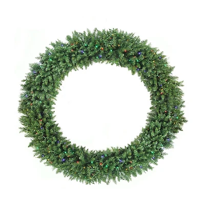 Pre-Lit Buffalo Fir Commercial Artificial Christmas Wreath - 72-Inch Multicolor LED Lights