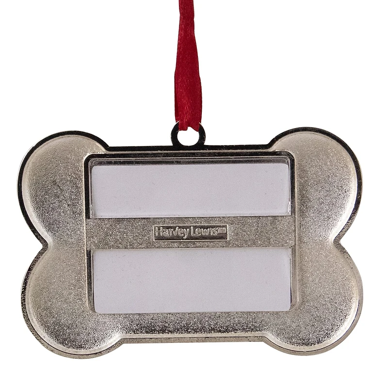 3'' Red and Silver-Plated Best Dog Bone Christmas Ornament with European Crystals
