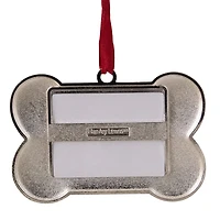 3'' Red and Silver-Plated Best Dog Bone Christmas Ornament with European Crystals