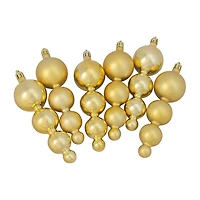 6ct Vegas Gold Shatterproof 2-Finish Christmas Ornaments 5.75"