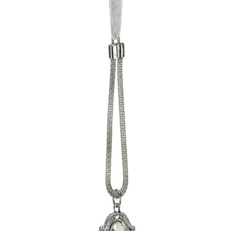 8'' Silver and Clear Crystal Pendant Christmas Ornament