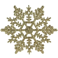 24ct Gold Glitter Snowflake Christmas Ornaments 4"