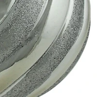Silver Swirl Shatterproof 2-Finish Christmas Ball Ornament 5.5'' (140mm)