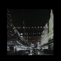 LED Lighted Christmas on Main Street in Pittsburgh Canvas Wall Art 19.75" x 19.75"