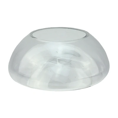 9'' Transparent Glass Pillar Candle Holder with Concave Interior