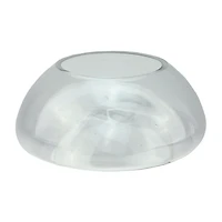 9'' Transparent Glass Pillar Candle Holder with Concave Interior