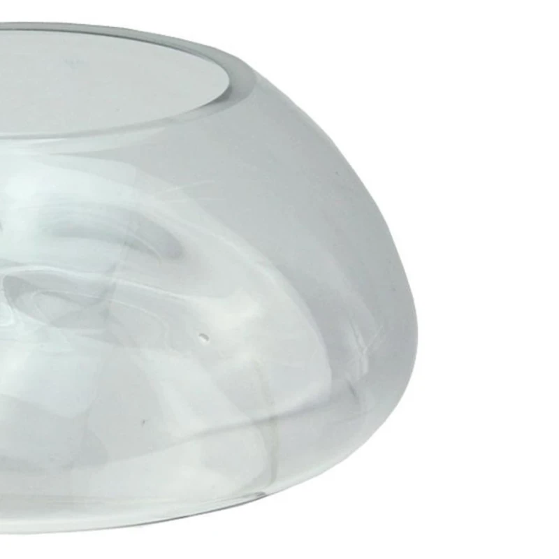 9'' Transparent Glass Pillar Candle Holder with Concave Interior