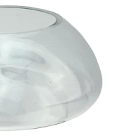 9'' Transparent Glass Pillar Candle Holder with Concave Interior