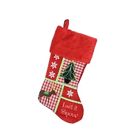 18.5'' Red Cheers Holiday Patches Let It Snow Christmas Stocking