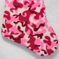15.75'' Pink and Brown Camouflage Christmas Stocking with Cuff