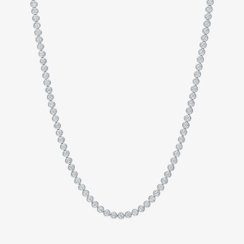 (G-H / Si2-I1) Womens Diamond 14K Gold 17 Inch Tennis Necklace