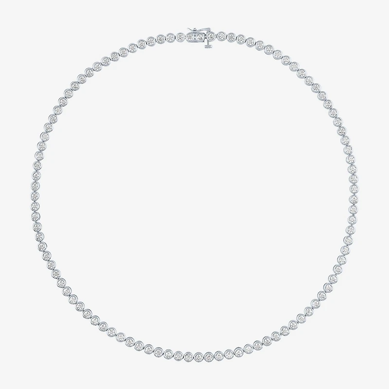 (G-H / Si2-I1) Womens Diamond 14K Gold 17 Inch Tennis Necklace
