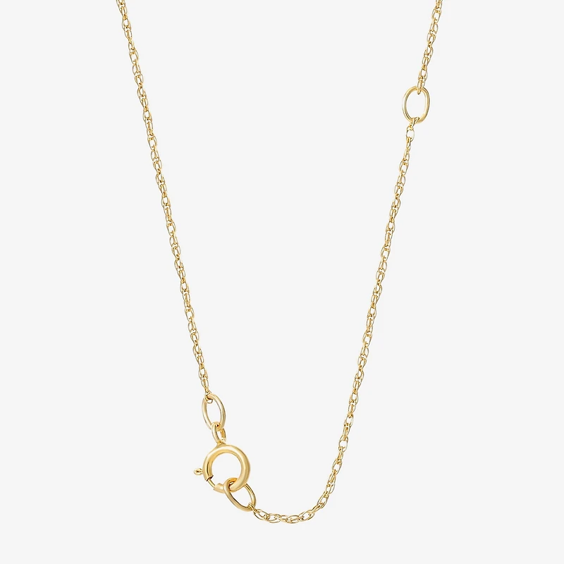 "Mom" Womens 10K Tri-Color Gold Heart 18 Inch Pendant Necklace