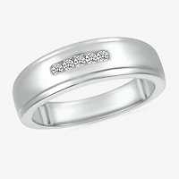 Mens 4.5MM 1/10 CT. T.W. Natural White Diamond 14K Gold Wedding Band
