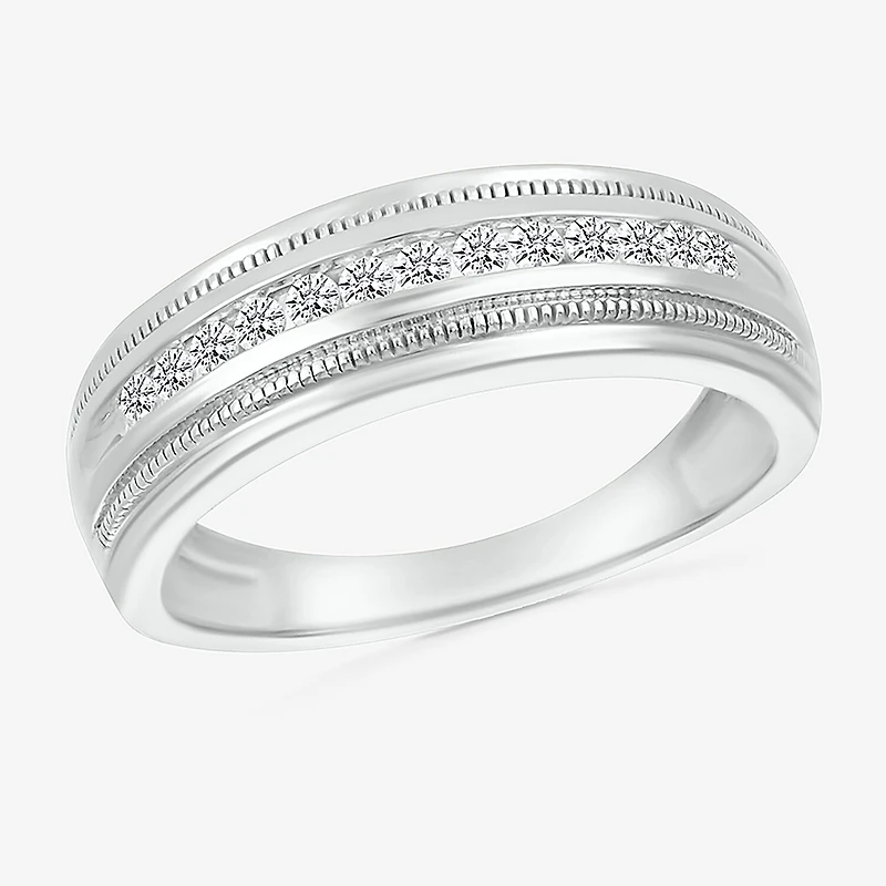 Mens 2.5MM 1/4 CT. T.W. Natural White Diamond 14K Gold Wedding Band