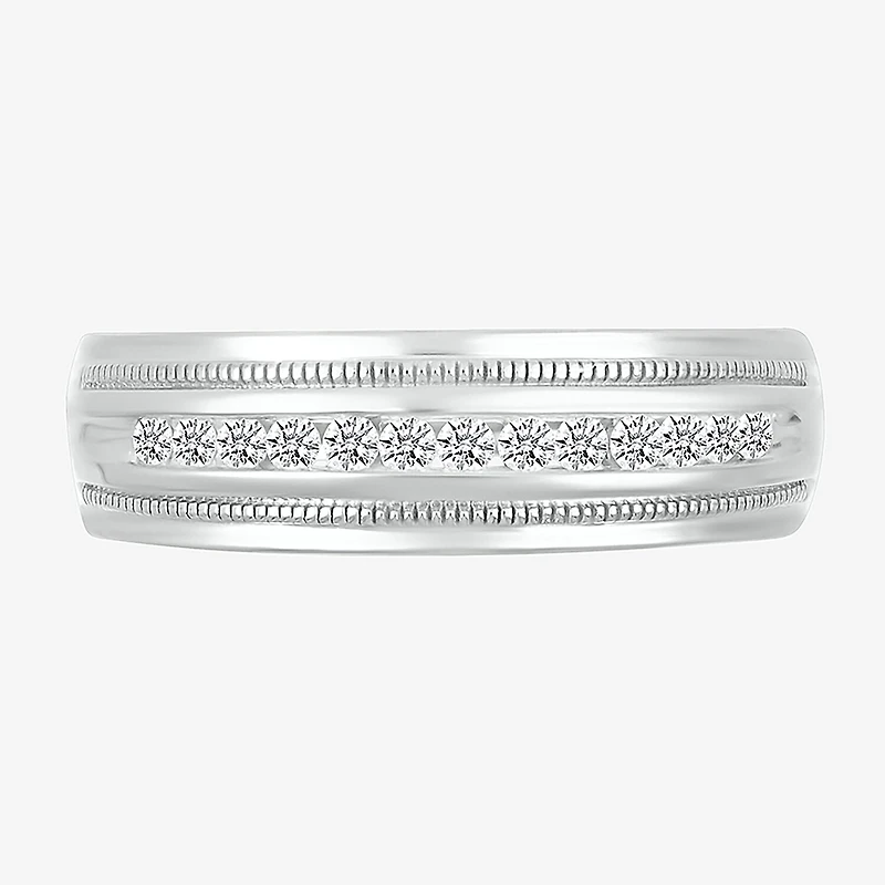 Mens 2.5MM 1/4 CT. T.W. Natural White Diamond 14K Gold Wedding Band