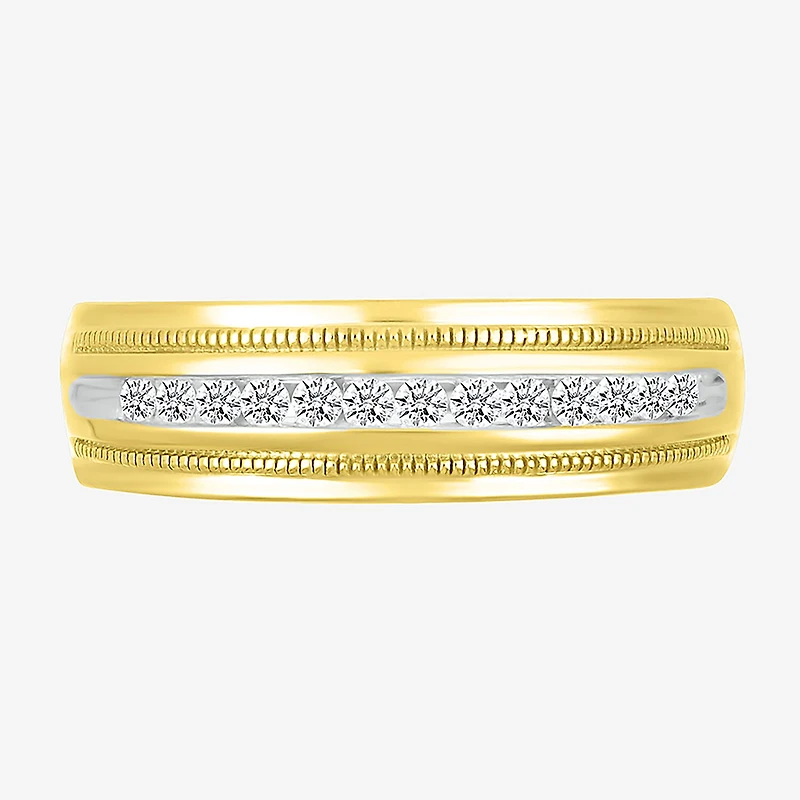 Mens 2.5MM 1/4 CT. T.W. Natural White Diamond 14K Gold Wedding Band