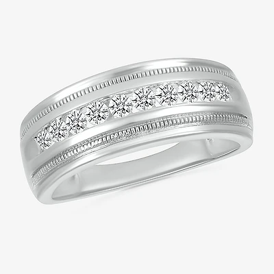 Mens 2.5MM 1/2 CT. T.W. Natural White Diamond 14K Gold Wedding Band