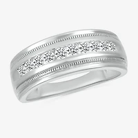 Mens 2.5MM 1/2 CT. T.W. Natural White Diamond 14K Gold Wedding Band