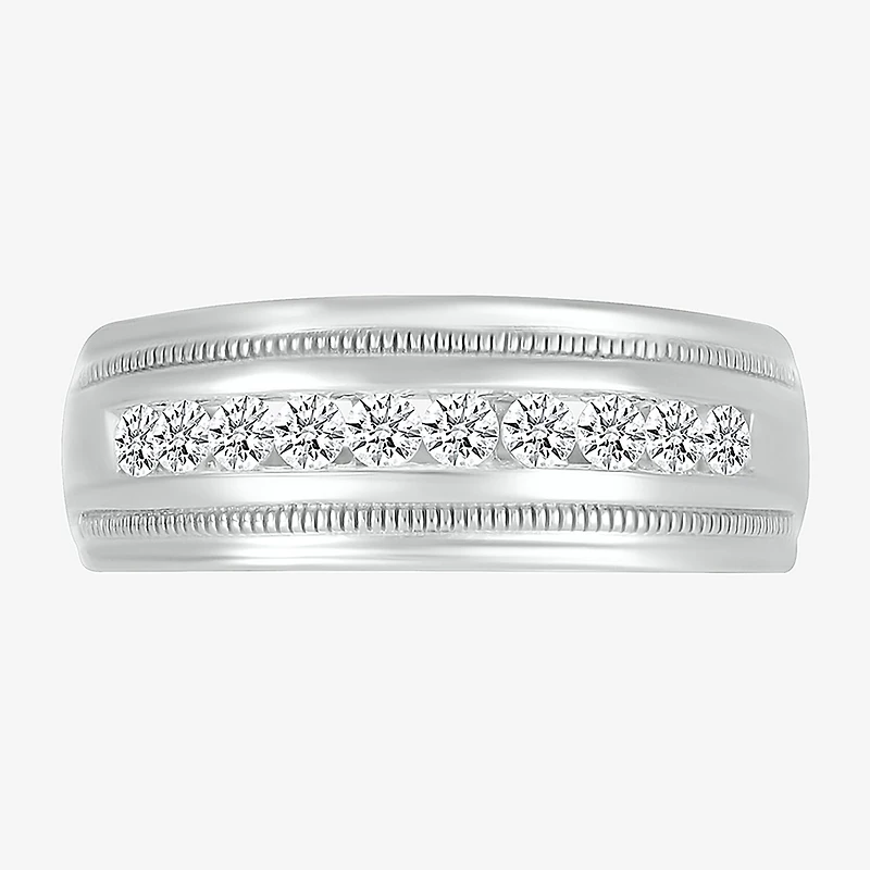 Mens 2.5MM 1/2 CT. T.W. Natural White Diamond 14K Gold Wedding Band