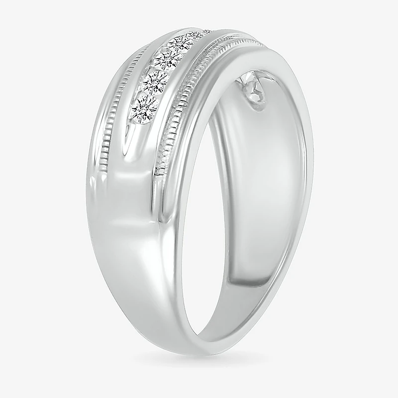 Mens 2.5MM 1/2 CT. T.W. Natural White Diamond 14K Gold Wedding Band