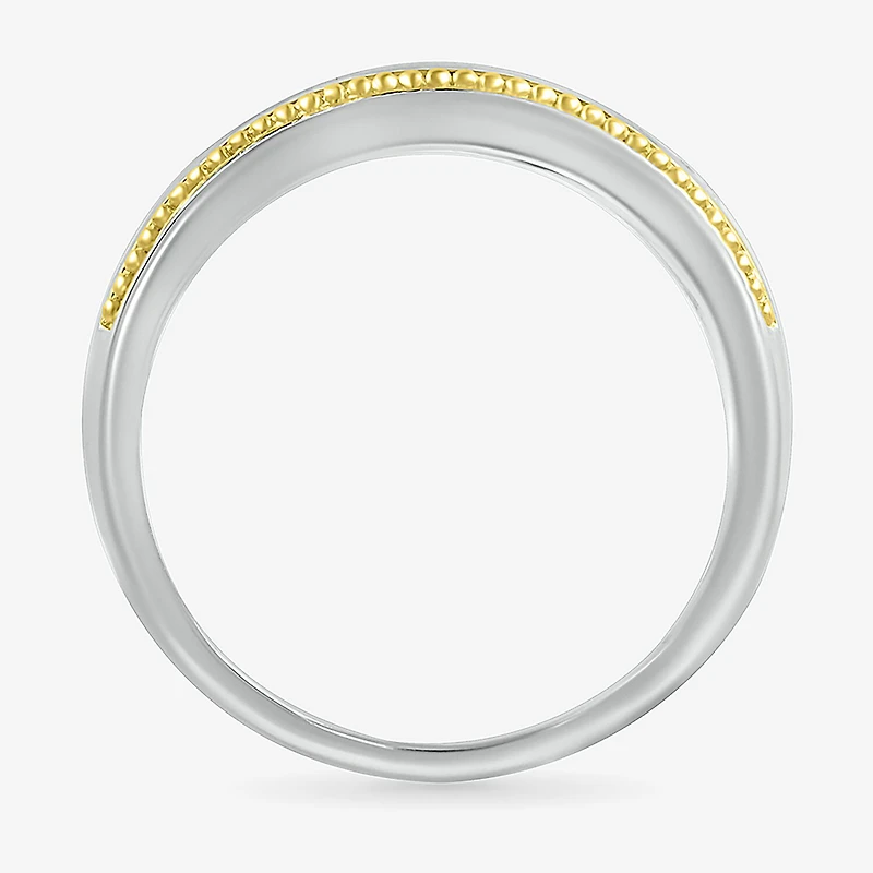 Mens 2.5MM 1 CT. T.W. Natural White Diamond 14K Two Tone Gold Wedding Band