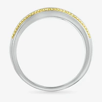 Mens 2.5MM 1 CT. T.W. Natural White Diamond 14K Two Tone Gold Wedding Band